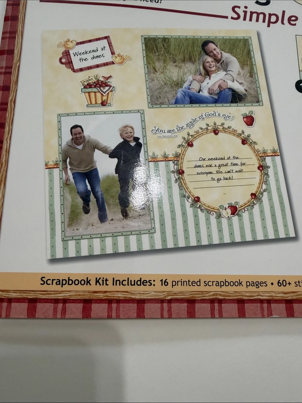 Papell Boutique Fall Scrapbooking Kit - Red Plaid & Cream Accents